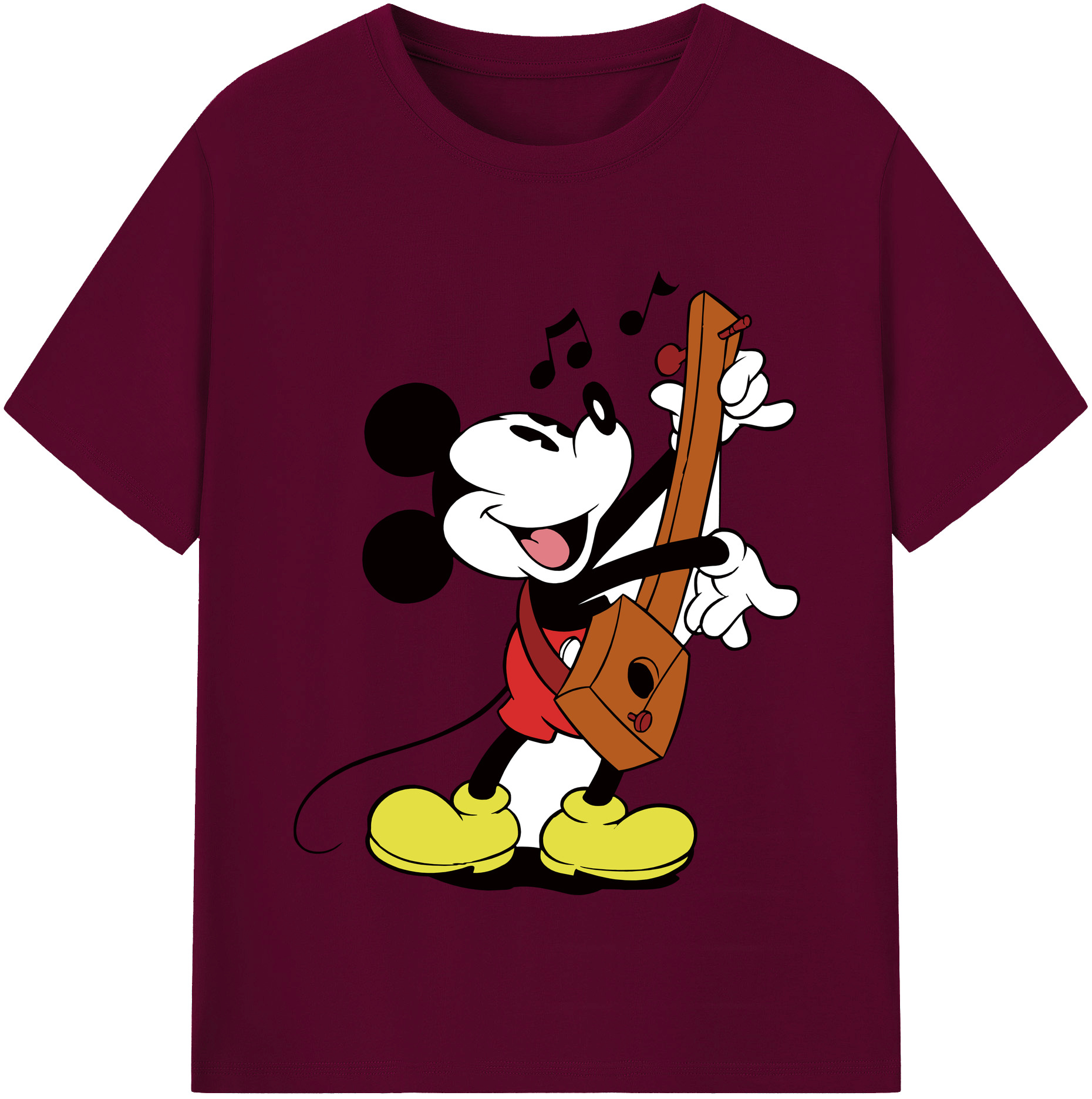 （画像用） ミッキーマウス Mickey Mouse レディースカジュアルプリントTシャツ（綿100％）
